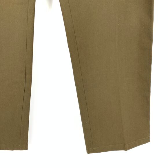 JIL SANDER Pants Women's Size 42 US 12 Flat Front Casual Dress Slim Leg Olive - Picture 4 of 6
